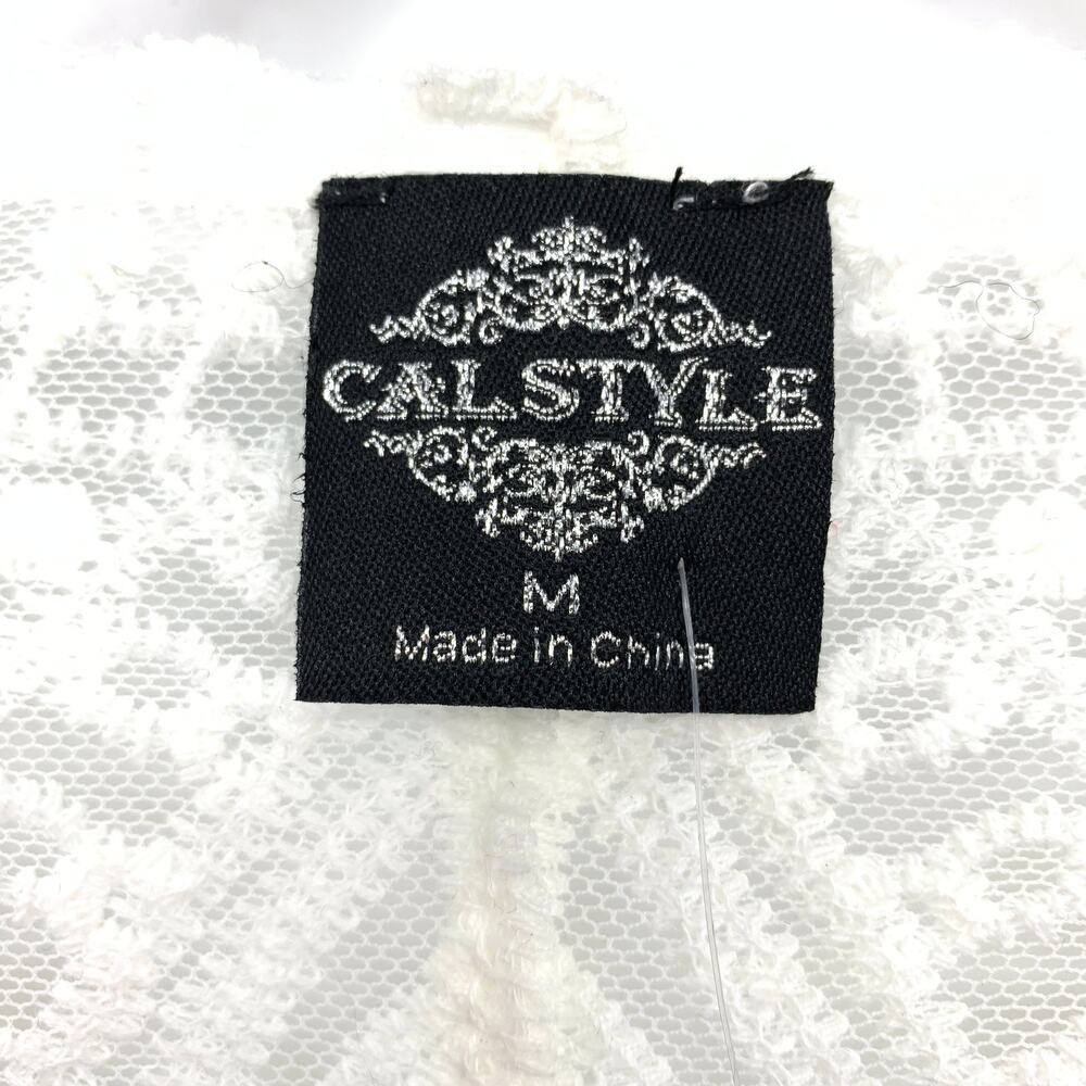 Calstyle Women's Size M Lace Open Front Kimono Duster Topper Cream NWT - Picture 5 of 8